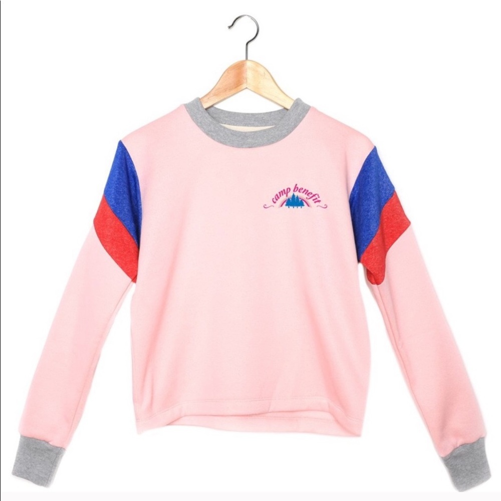 NWT Vintage Ringer Style Cropped Sweatshirt